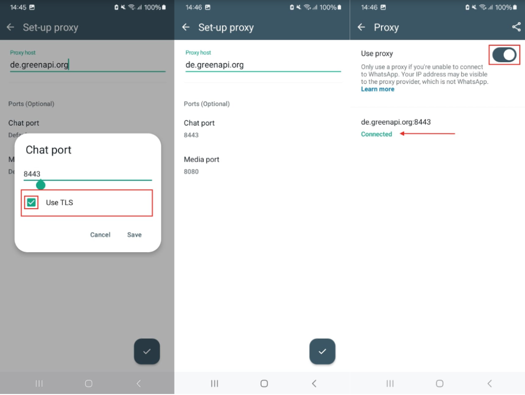 Proxy settings on android