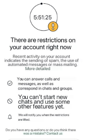 Restrictions on your account