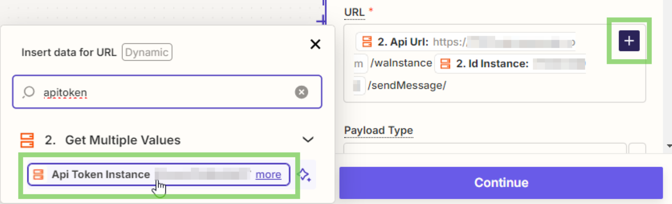 Add apiTokenInstance from the storage